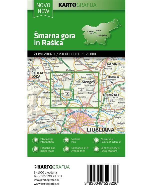 Carte de poche - Šmarna Gora & Rašica (Slovénie) | Kartografija carte pliée Kartografija 