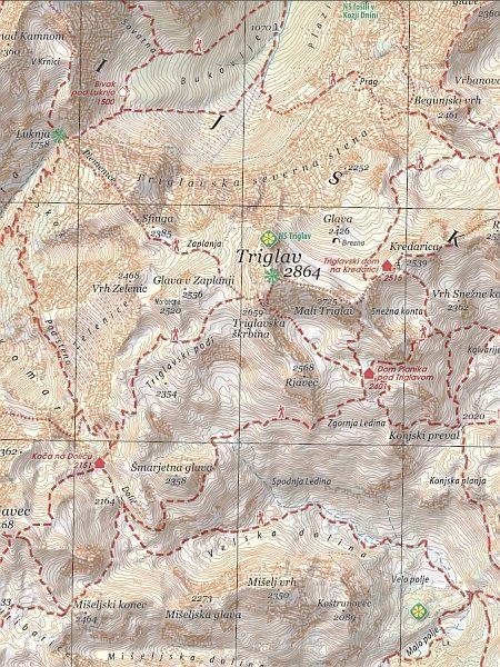 Carte de poche - Triglav (Slovénie) | Kartografija carte pliée Kartografija 