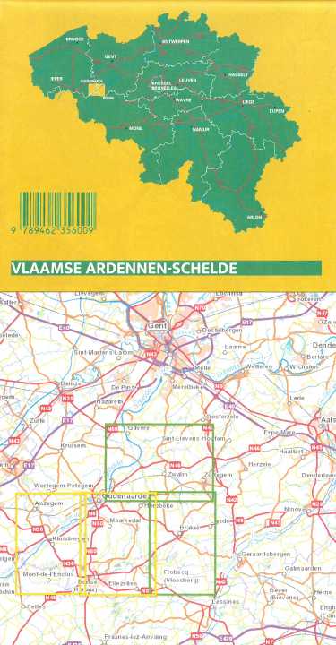 Carte de promenades - Ardennes flamandes / Escaut - avec points nœuds (Belgique) | NGI carte pliée IGN Belgique 