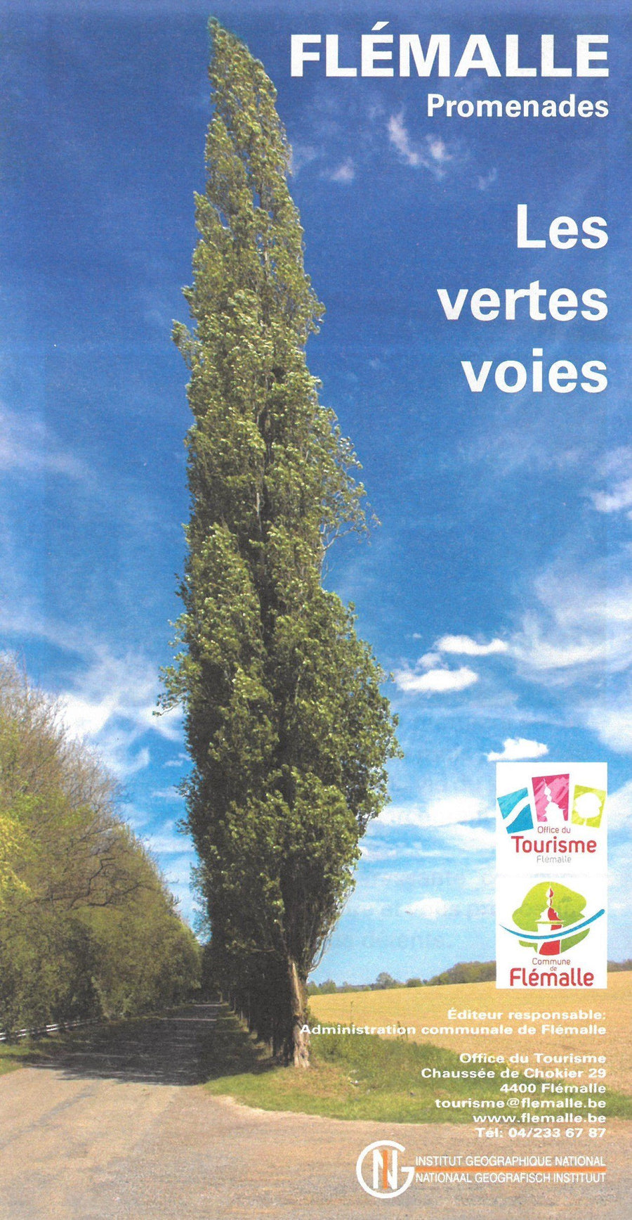 Carte de promenades - Flémalle, les voies vertes (Belgique) | NGI carte pliée IGN Belgique 