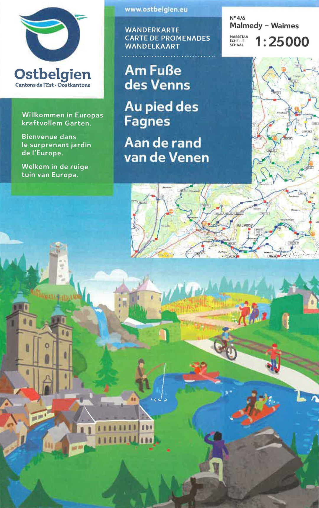 Carte de promenades - Malmedy (Belgique) | NGI carte pliée IGN Belgique 