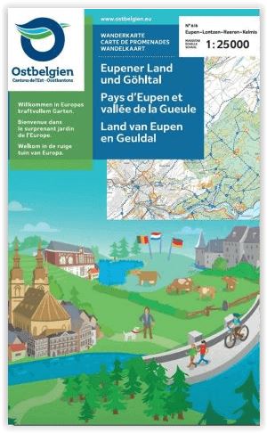 Carte de promenades - Pays Eupen & Vallée de la Gueule (Belgique) | NGI carte pliée IGN Belgique 