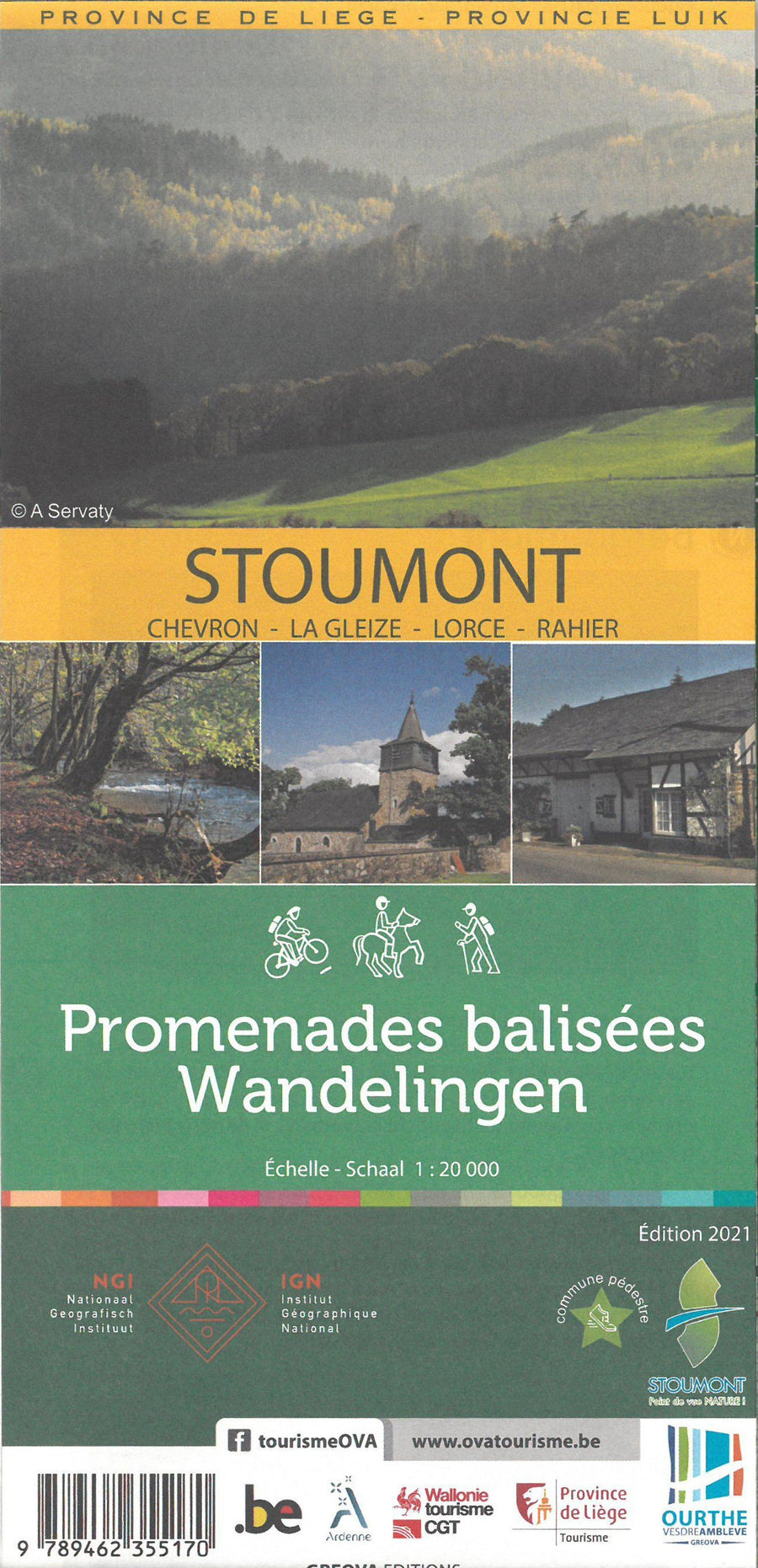 Carte de promenades - Stoumont (Belgique) | NGI carte pliée IGN Belgique 