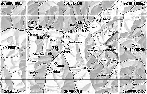 Carte de randonnée à ski n° 274S - Visp, Ginals, Simplon, Alpe Dèvero (Suisse) | Swisstopo - ski au 1/50 000 carte pliée Swisstopo 