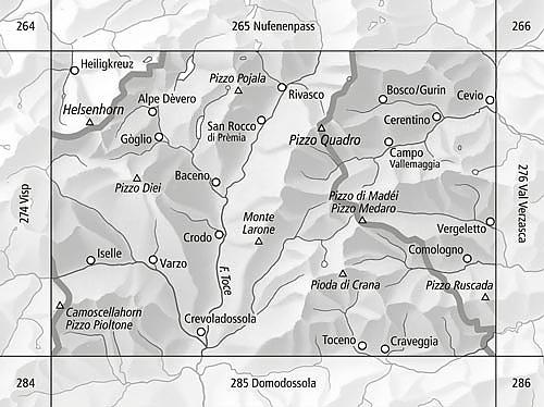 Carte de randonnée à ski n° 275S - Valle Antigorio (Suisse) | Swisstopo - ski au 1/50 000 carte pliée Swisstopo 