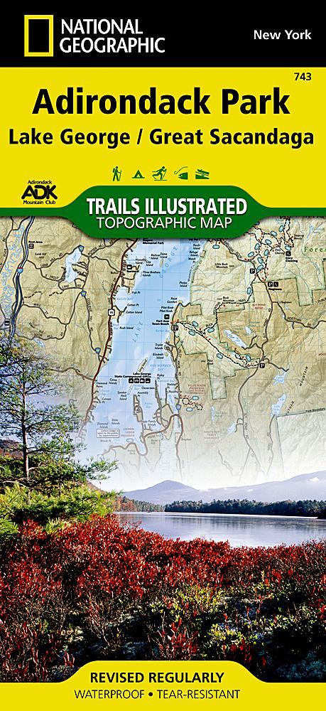 Carte de randonnée - Adirondack Park - Lake George (New York), n° 743 | National Geographic carte pliée National Geographic 