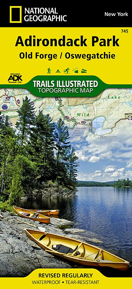 Carte de randonnée - Adirondack Park - Old Forge, Oswegatchie (New York), n° 745 | National Geographic carte pliée National Geographic 