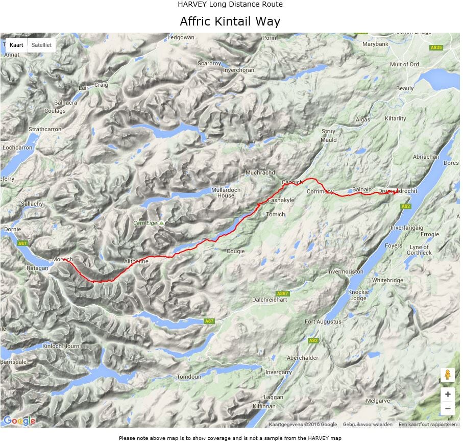 Carte de randonnée - Affric Kintail Way XT40 | Harvey Maps - National Trail maps carte pliée Harvey Maps 