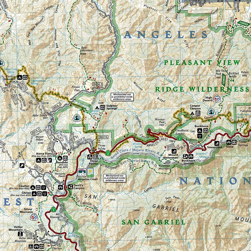 Carte de randonnée - Angeles National Forest (Californie), n° 811 | National Geographic carte pliée National Geographic 