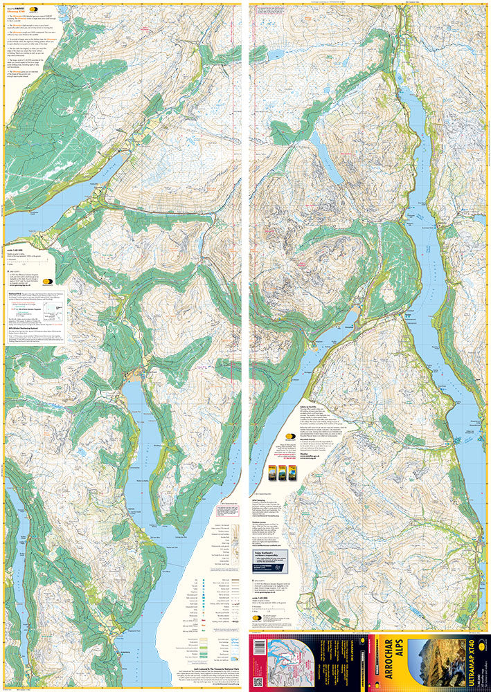 Carte de randonnée - Arrochar Alps XT40 | Harvey Maps - Ultramap carte pliée Harvey Maps 