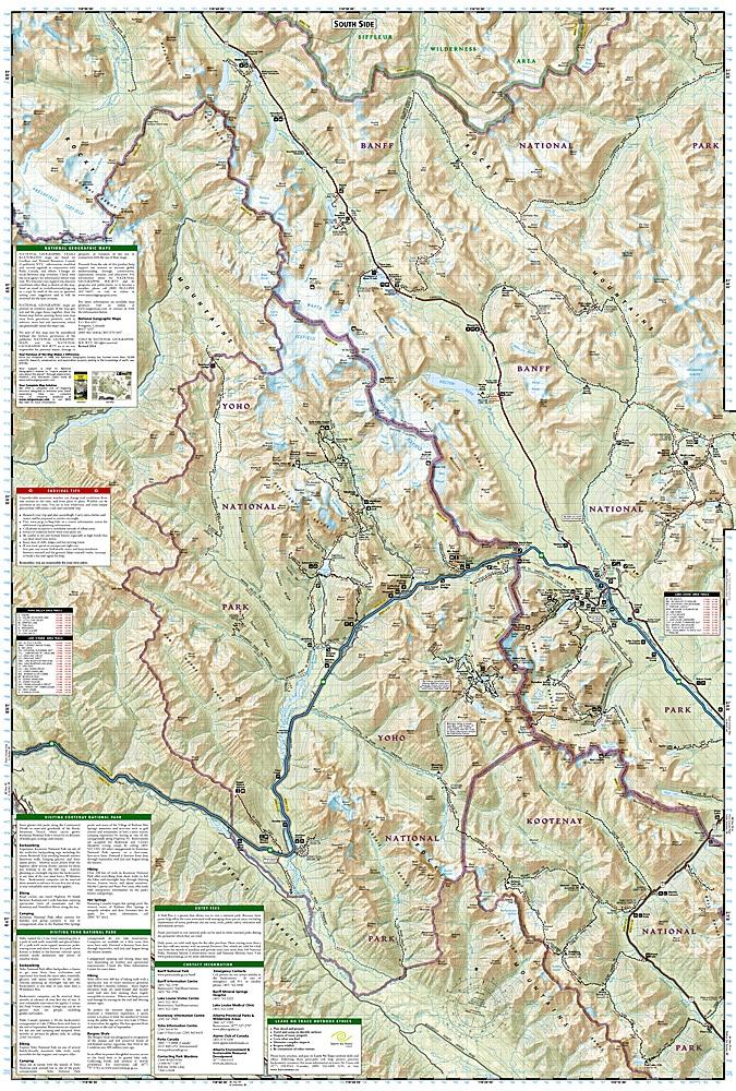 Carte de randonnée - Banff Nord (Banff & Yoho National Parks) | National Geographic - La Compagnie des Cartes