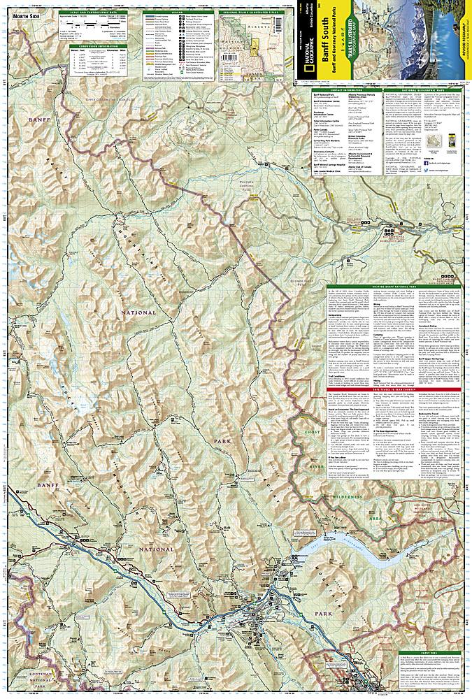 Carte de randonnée - Banff Sud (Banff & Kootenay National Parks) | National Geographic - La Compagnie des Cartes