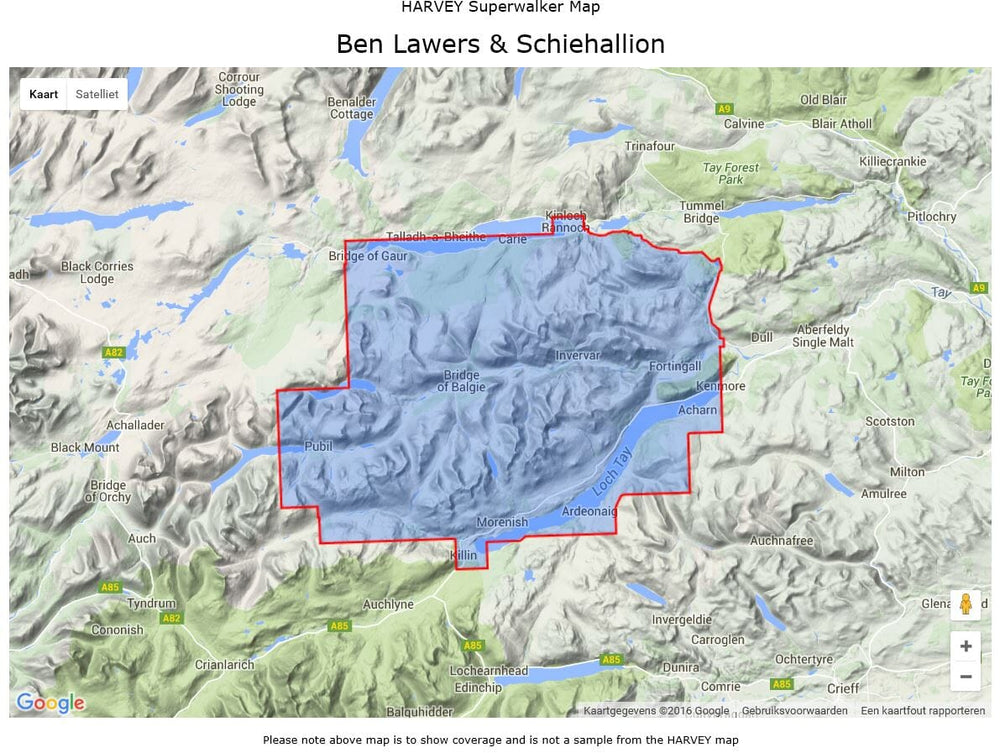 Carte de randonnée - Ben Lawers & Schiehallion XT25 | Harvey Maps - Superwalker maps carte pliée Harvey Maps 