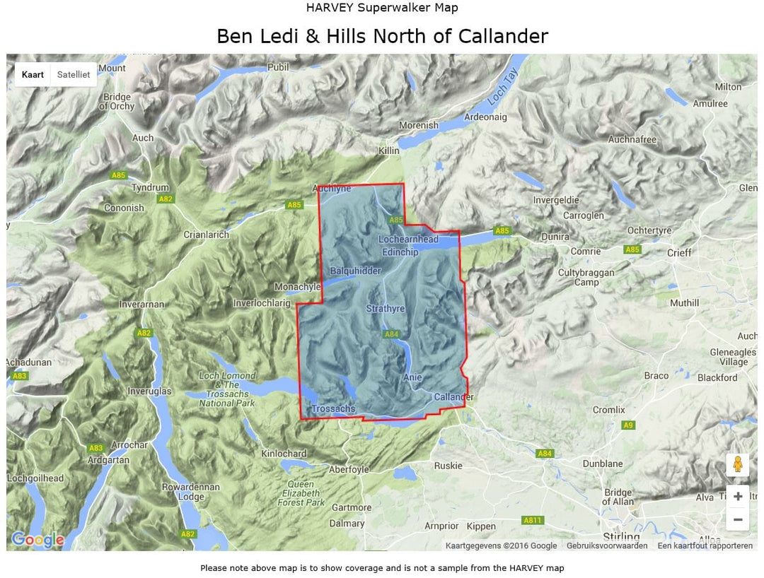 Carte de randonnée - Ben Ledi, Hills North of Callander | Harvey Maps - Superwalker maps carte pliée Harvey Maps 