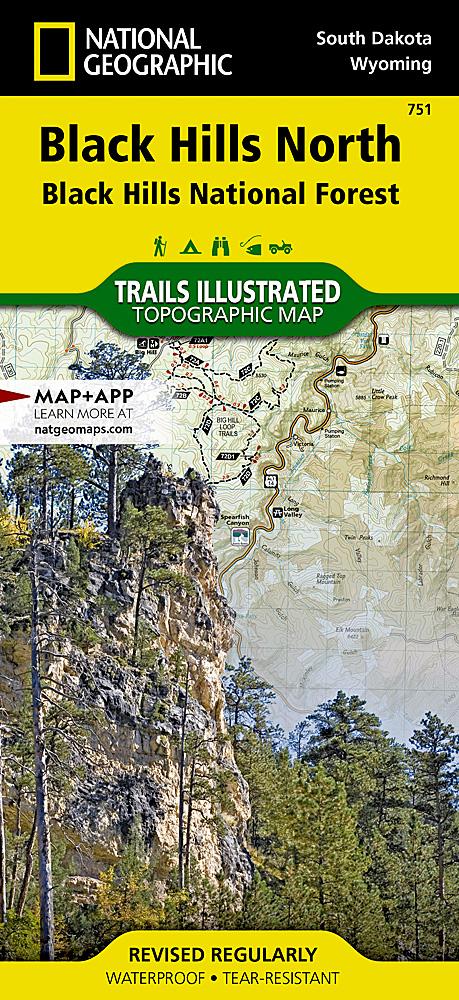 Carte de randonnée - Black Hills North, Black Hills National Forest (South Dakota), n° 751 | National Geographic carte pliée National Geographic 