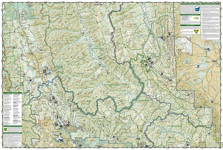 Carte de randonnée - Bob Marshall Wilderness (Montana) | National Geographic carte pliée National Geographic 