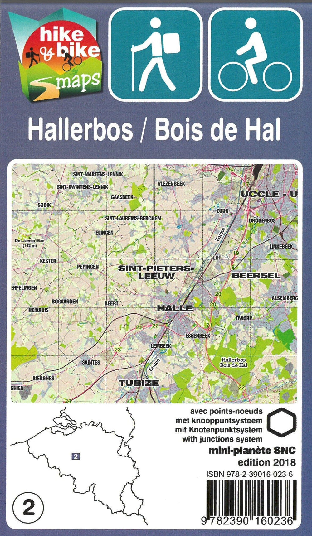Carte de randonnée - Bois de Hal (Belgique) | Mini Planet carte pliée Mini Planet 
