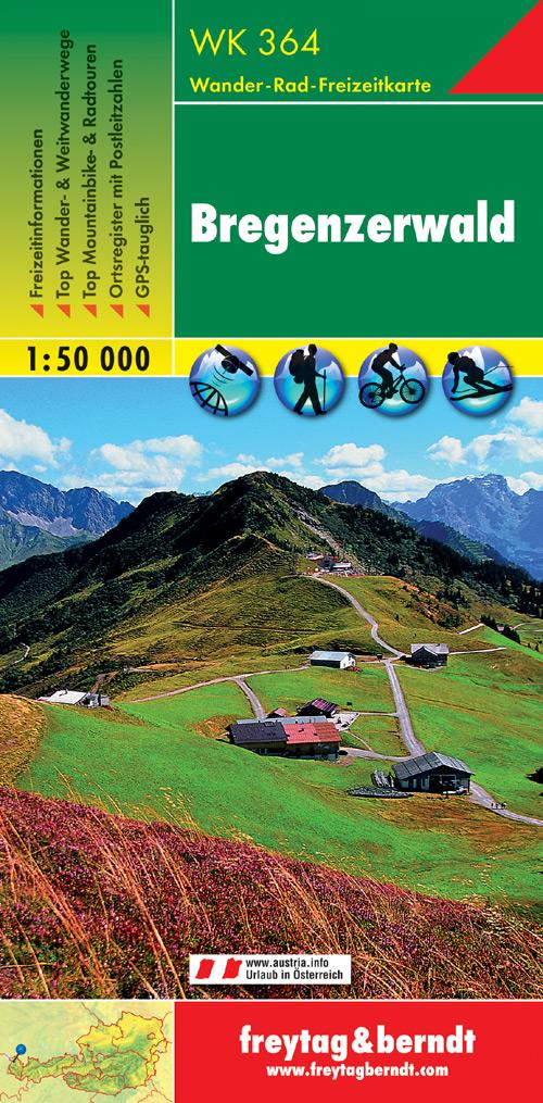 Carte de randonnée - Bregenzerwald (Alpes autrichiennes), n° WK364 | Freytag & Berndt carte pliée Freytag & Berndt 