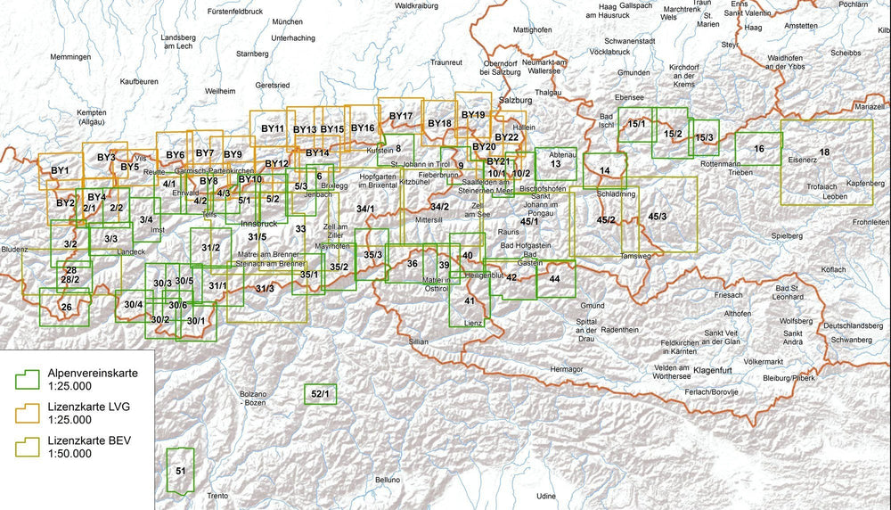 Carte de randonnée - Brentagruppe, n° 51 (Alpes autrichiennes) | Alpenverein carte pliée Alpenverein 
