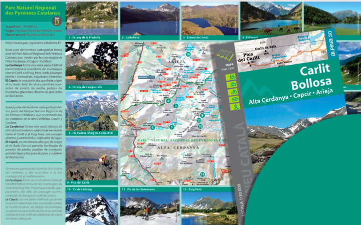 Carte de randonnée - Carlit, Bollosa (Pyrénées Catalanes) | Alpina carte pliée Editorial Alpina 