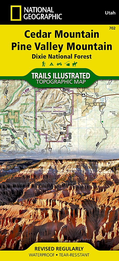 Carte de randonnée - Cedar Mountain - Asdown Gorge (Utah), n° 702 | National Geographic carte pliée National Geographic 
