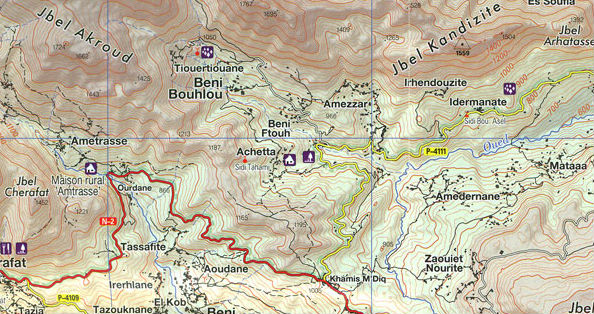 Carte de randonnée - Chefchaouen, Pays Jebala | Piolet carte pliée Editorial Piolet 