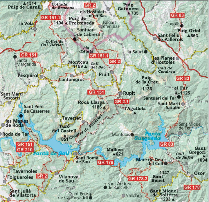Carte de randonnée - Collsacabra, Vall de Sau (Catalogne) | Alpina carte pliée Editorial Alpina 