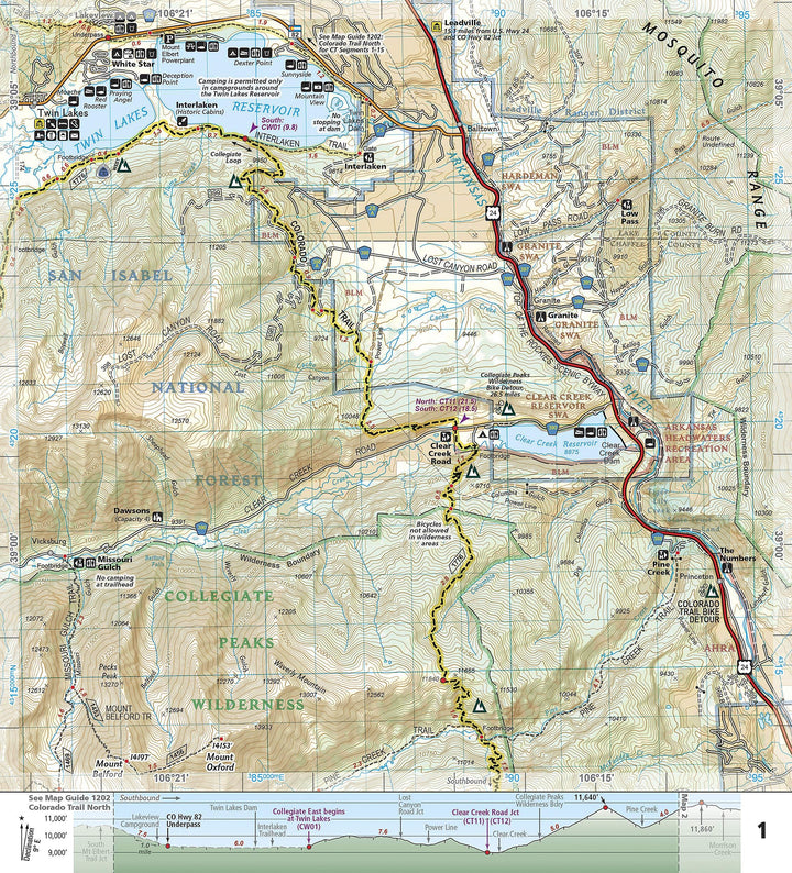 Carte de randonnée - Colorado Trail, Collegiate Loop, n° 1203 | National Geographic carte pliée National Geographic 