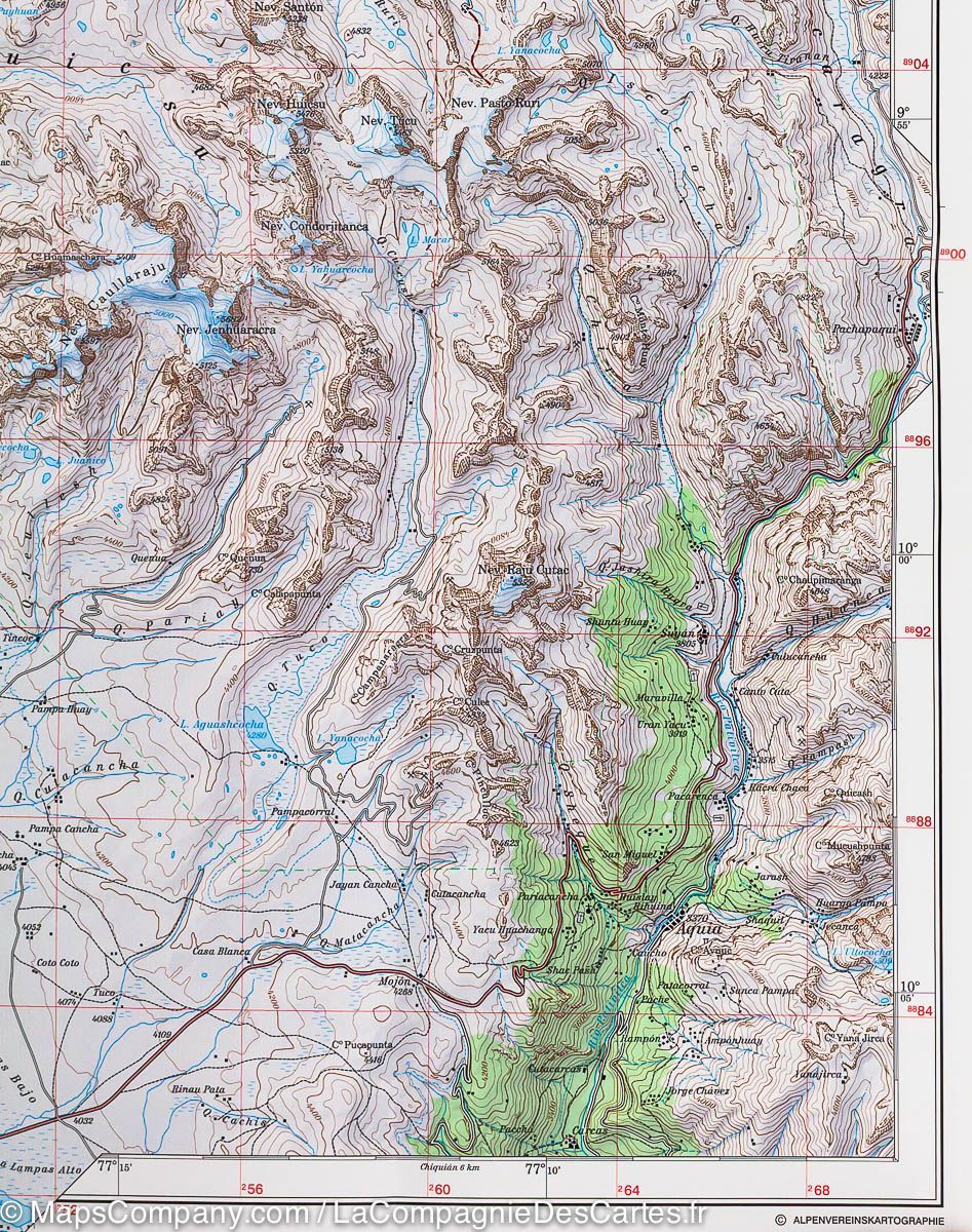Carte de randonnée -  Cordillère Blanche Sud 03b (Pérou) | Alpenverein - La Compagnie des Cartes