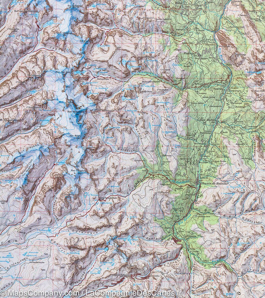 Carte de randonnée -  Cordillère Blanche Sud 03b (Pérou) | Alpenverein - La Compagnie des Cartes