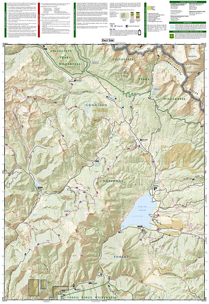 Carte de randonnée - Crested Butte, Pearl Pass (Colorado), n° 131 | National Geographic carte pliée National Geographic 