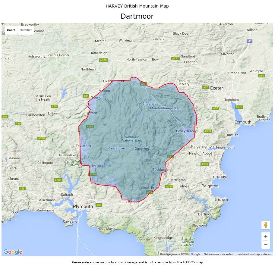 Carte de randonnée - Dartmoor XT40 BMM | Harvey Maps - British Mountain carte pliée Harvey Maps 