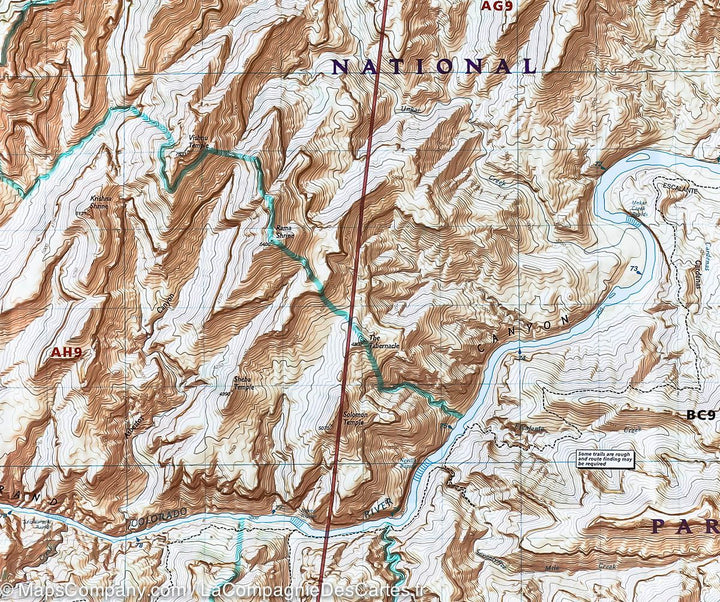 Carte de randonnée de Bright Angel Canyon, North & South Rims (PN Grand Canyon, Arizona) | National Geographic carte pliée National Geographic 