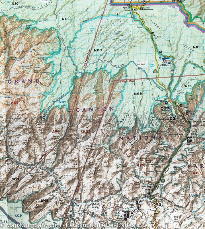Carte de randonnée de Grand Canyon Est (Arizona) | National Geographic carte pliée National Geographic 
