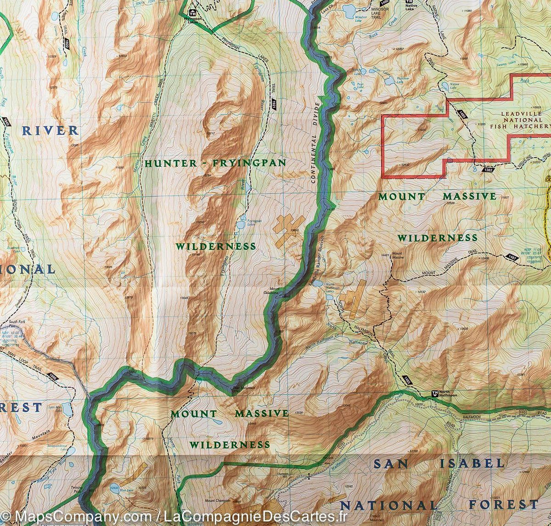Carte de randonnée de la Région d'Aspen (Colorado) | National Geographic carte pliée National Geographic 
