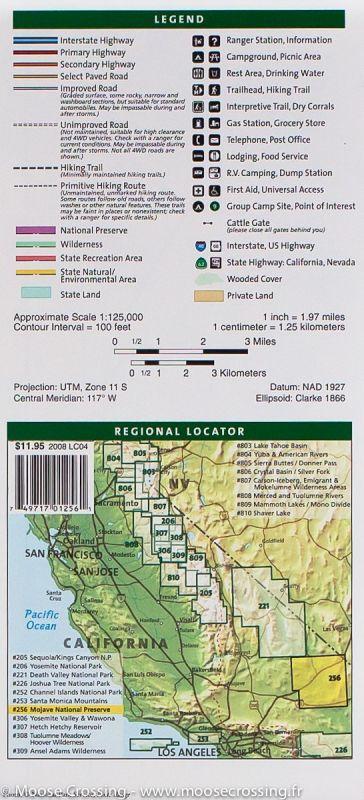 Carte de randonnée de la Réserve Nationale Mojave (Californie) | National Geographic carte pliée National Geographic 