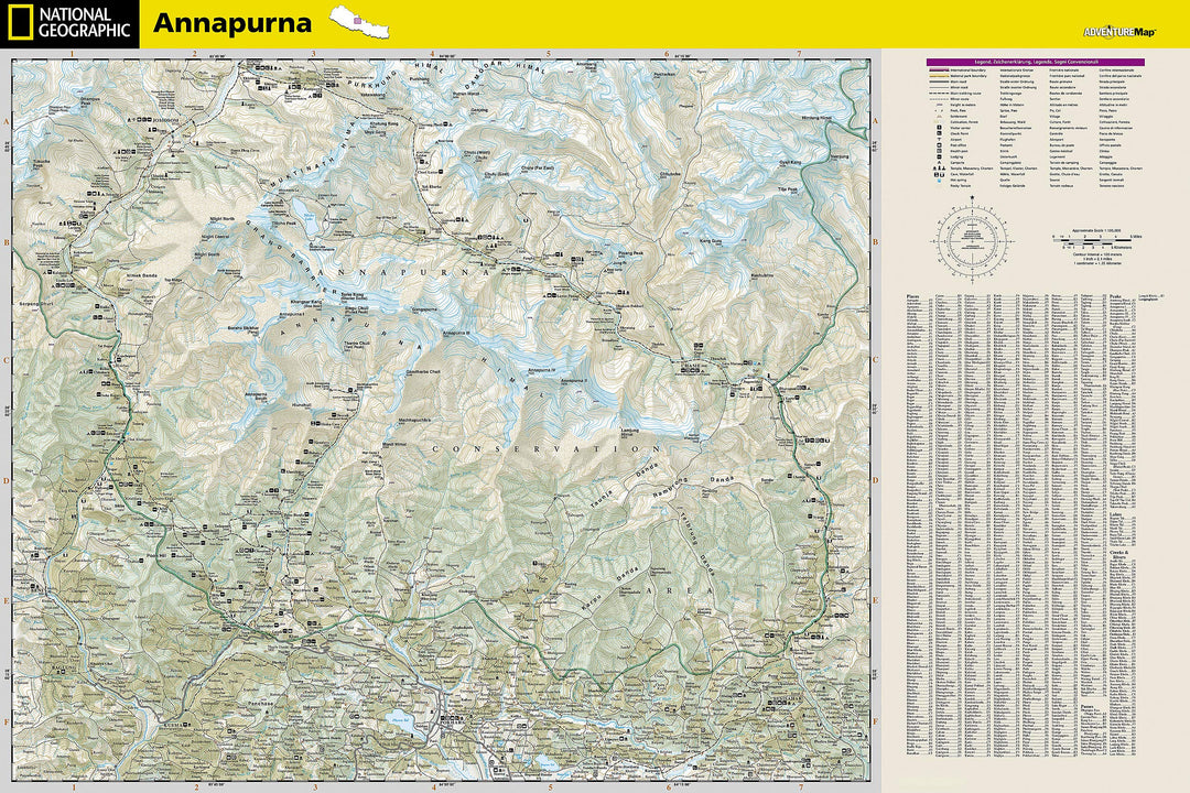Carte de randonnée de l'Annapurna (Népal) | National Geographic carte pliée National Geographic 