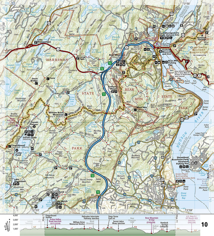 Carte de randonnée de l'Appalachian Trail - Delaware Water Gap to Schaghticoke Mountain (New Jersey, New York) - n° 1508 | National Geographic carte pliée National Geographic 