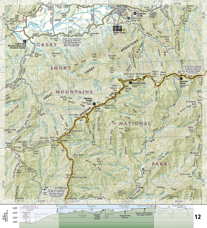 Carte de randonnée de l'Appalachian Trail - Springer Mt to Davenport Gap - n° 1501 | National Geographic carte pliée National Geographic 
