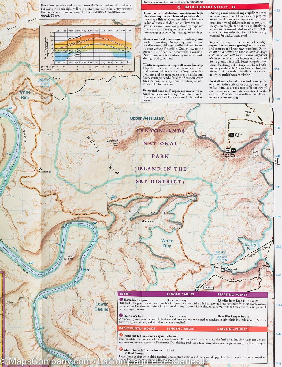 Carte de randonnée de Maze District (Parc National de Canyonlands, Utah) | National Geographic - La Compagnie des Cartes