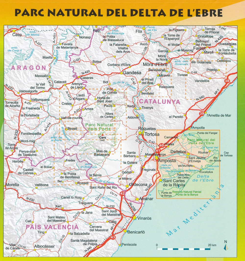Carte de randonnée - Delta de l'Ebre | Piolet carte pliée Editorial Piolet 