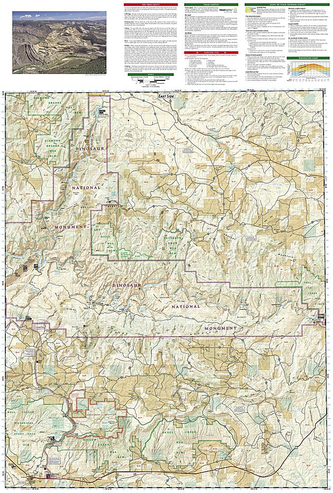 Carte de randonnée - Dinosaur National Monument (Colorado), n° 220 | National Geographic carte pliée National Geographic 