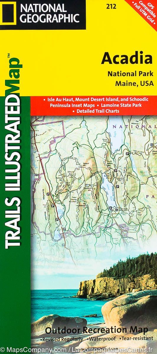 Carte de randonnée du Parc National Acadia (Maine) | National Geographic - La Compagnie des Cartes