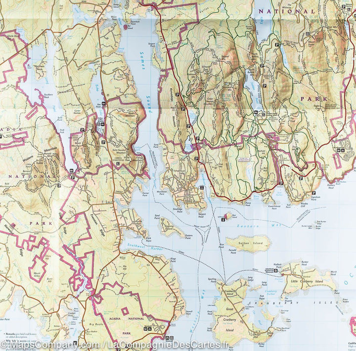 Carte de randonnée du Parc National Acadia (Maine) | National Geographic - La Compagnie des Cartes
