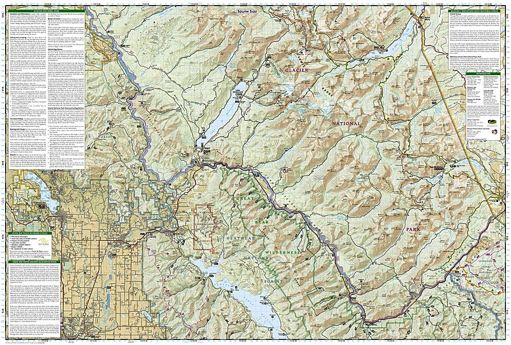 Carte de randonnée du Parc National de Glacier (Montana) et des Lacs Waterton (Alberta) | National Geographic - La Compagnie des Cartes