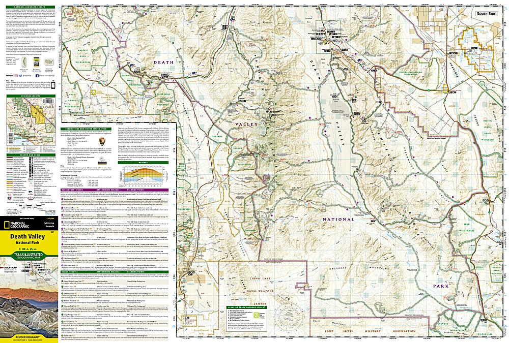 Carte de randonnée du Parc national de la Vallée de la Mort (Californie/ Nevada) | National Geographic carte pliée National Geographic 