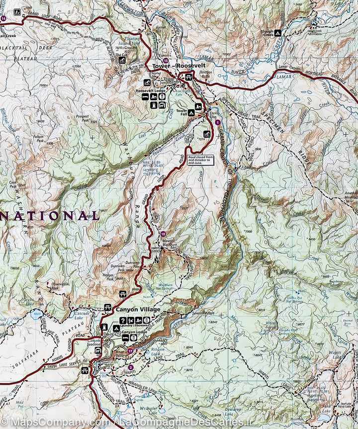 Carte de randonnée du Parc National de Yellowstone (Wyoming, Montana, Idaho) | National Geographic - La Compagnie des Cartes