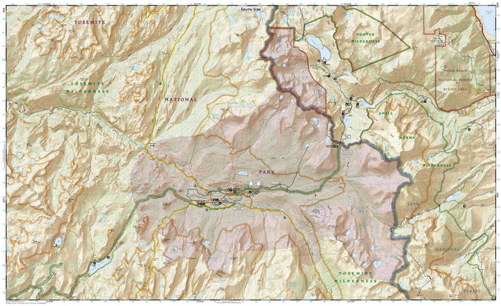 Carte de randonnée du Parc National Yosemite (nord-est) | National Geographic carte pliée National Geographic 