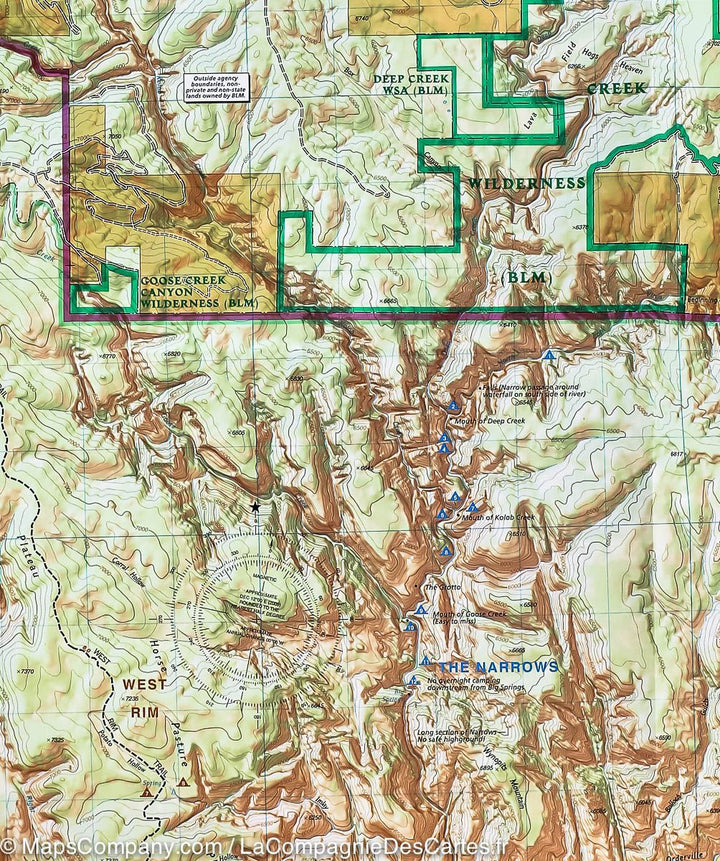 Carte de randonnée du Parc National Zion (Utah) | National Geographic carte pliée National Geographic 