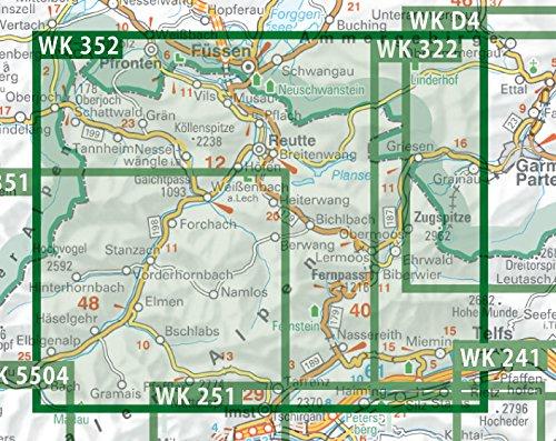 Carte de randonnée - Ehrwald - Lermoos - Reutte - Tannheimer Tal (Allemagne), n° WK352 | Freytag & Berndt carte pliée Freytag & Berndt 